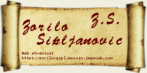 Zorilo Sipljanović vizit kartica